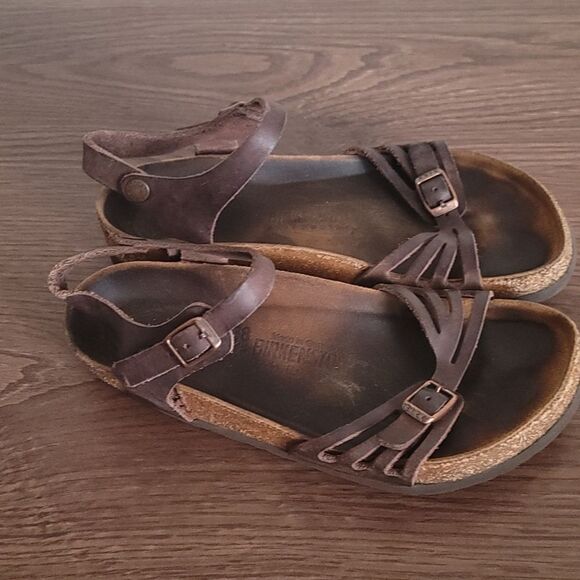 Birkenstock Bali Soft Footbed Oiled Leather Women's Sz 38 GUC - Picture 1 of 10